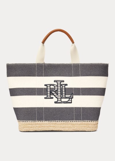 Women's Ralph Lauren Striped Canvas Small Tote Bags | 508149VAZ